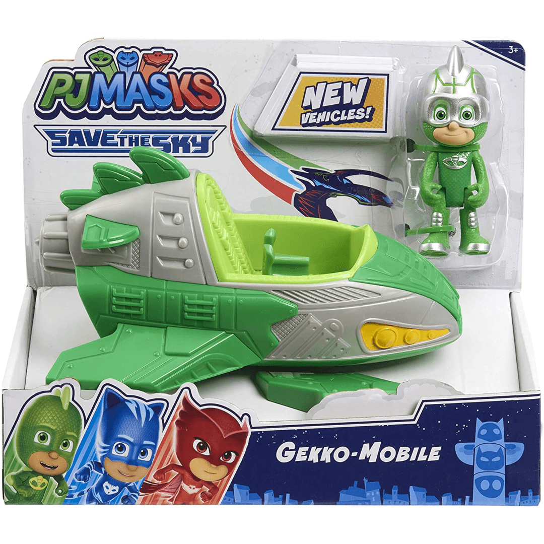 PJ Masks Gekko Mobile Velicle and Action Figure Save the Sky New Kids Toy - Gekko