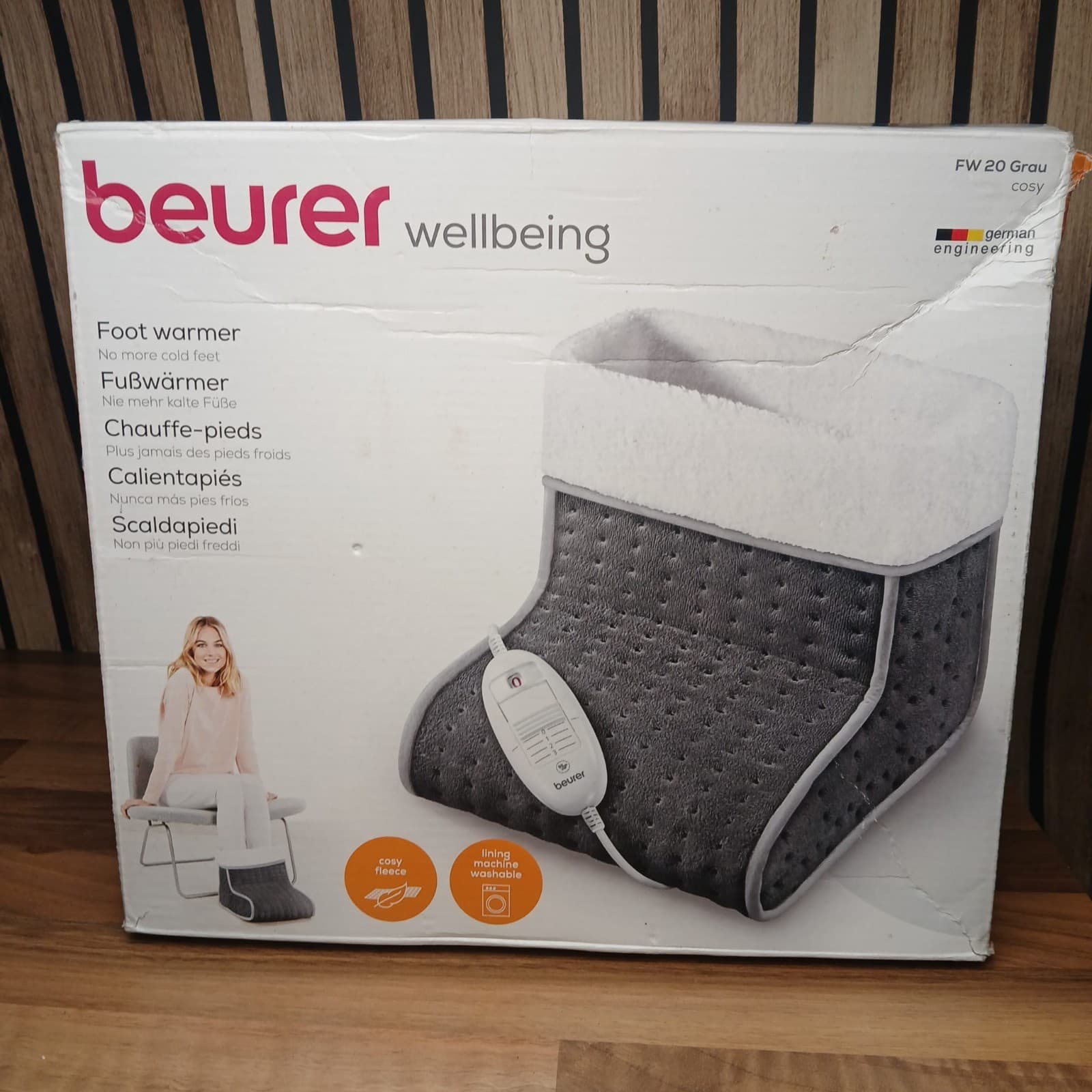 Beurer FW20 Cosy Electric Foot Warmer-Grey