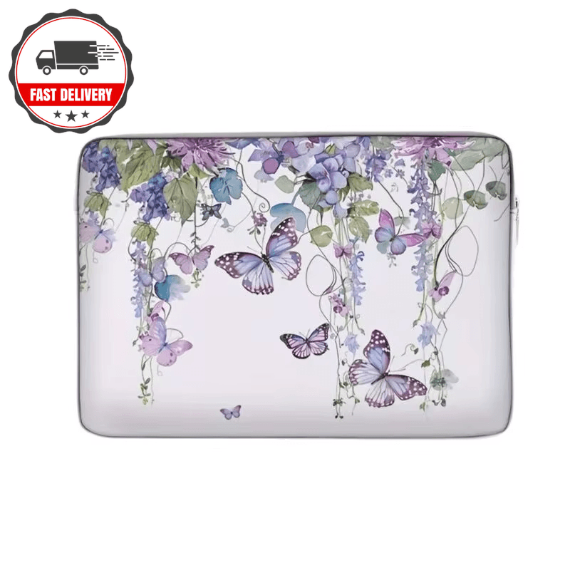 Purple Butterfly Laptop Bag Set – 2 Styles Briefcase for 14-Inch Laptops