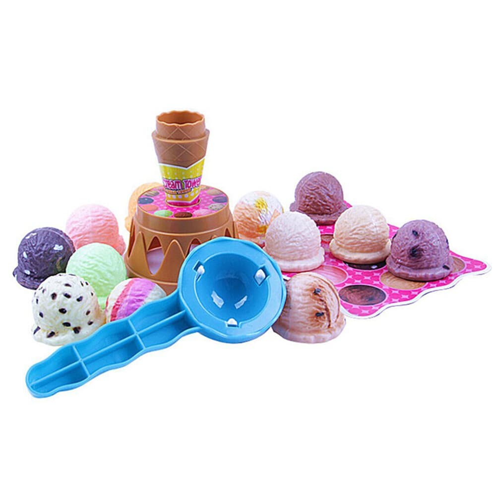 Kids Party Favors Ice Cream Stacking Game Balancing Tower Toy Chocolate Cone