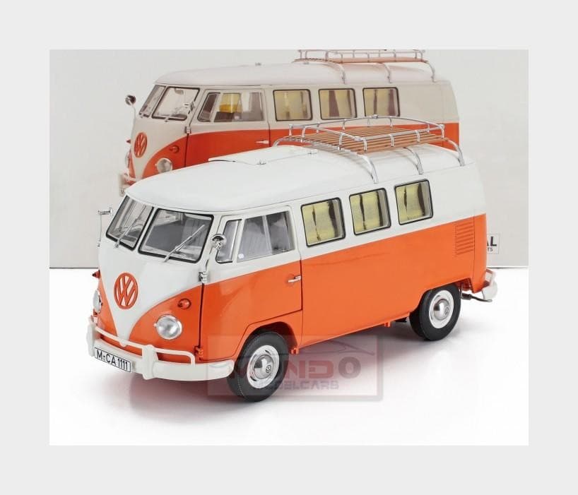 1:18 SCHUCO Volkswagen T1 Camping Bus 1959 Orange White 450060600 Model