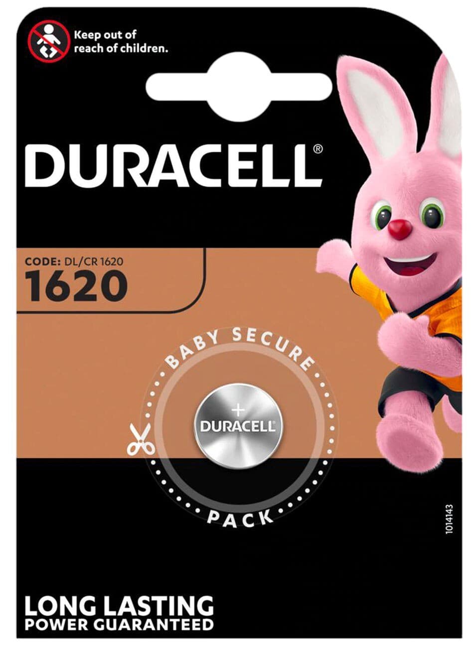 1x Duracell CR1620 3v Lithium Coin Button Battery for car keys remotes watches