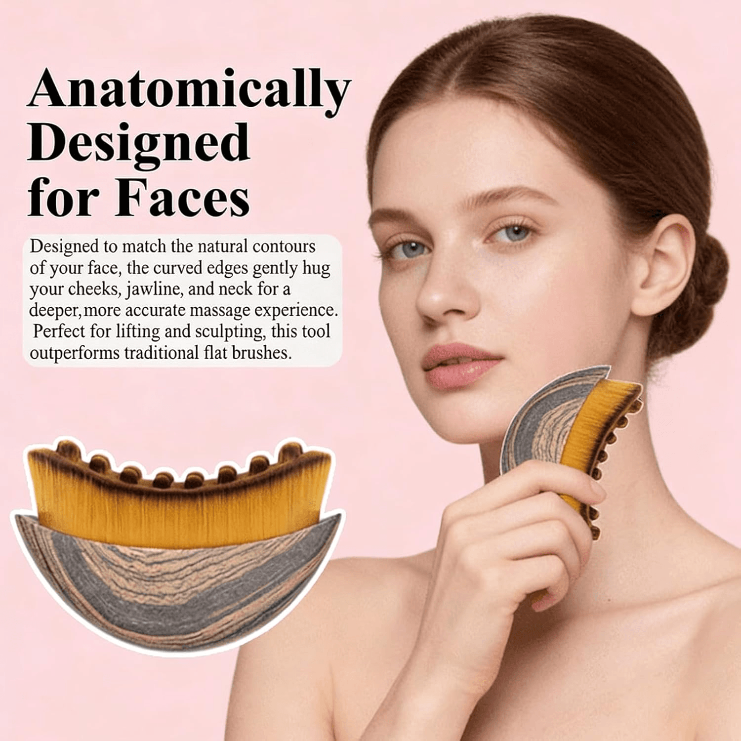 Lymphatic Drainage Massager for Face| Lymphatic Contour Face Brush| Jawline Scul view 2