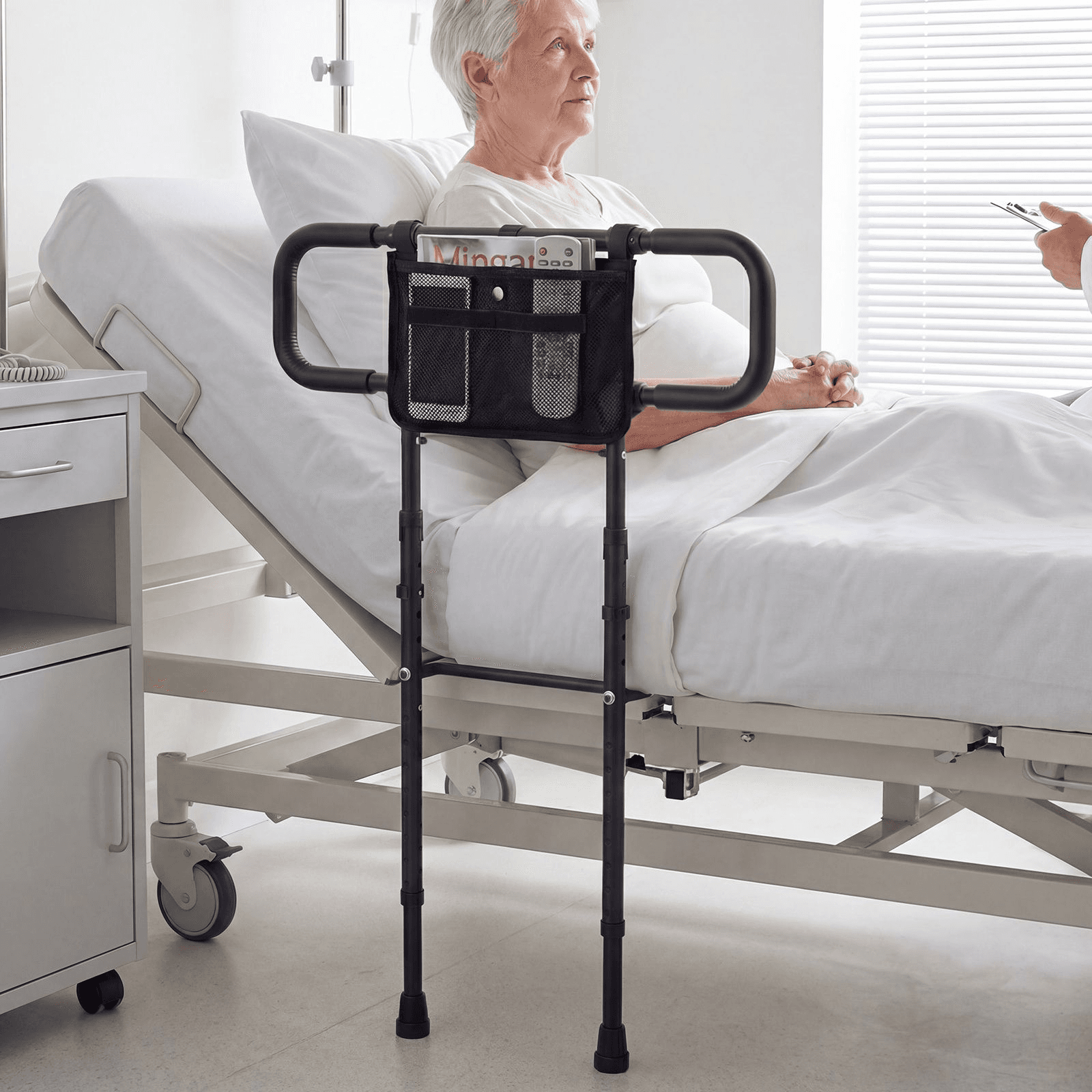 Foldable Bed Rail  Seniors Bed Rail  Elderly Adults  with Adjustable Width and H view 2