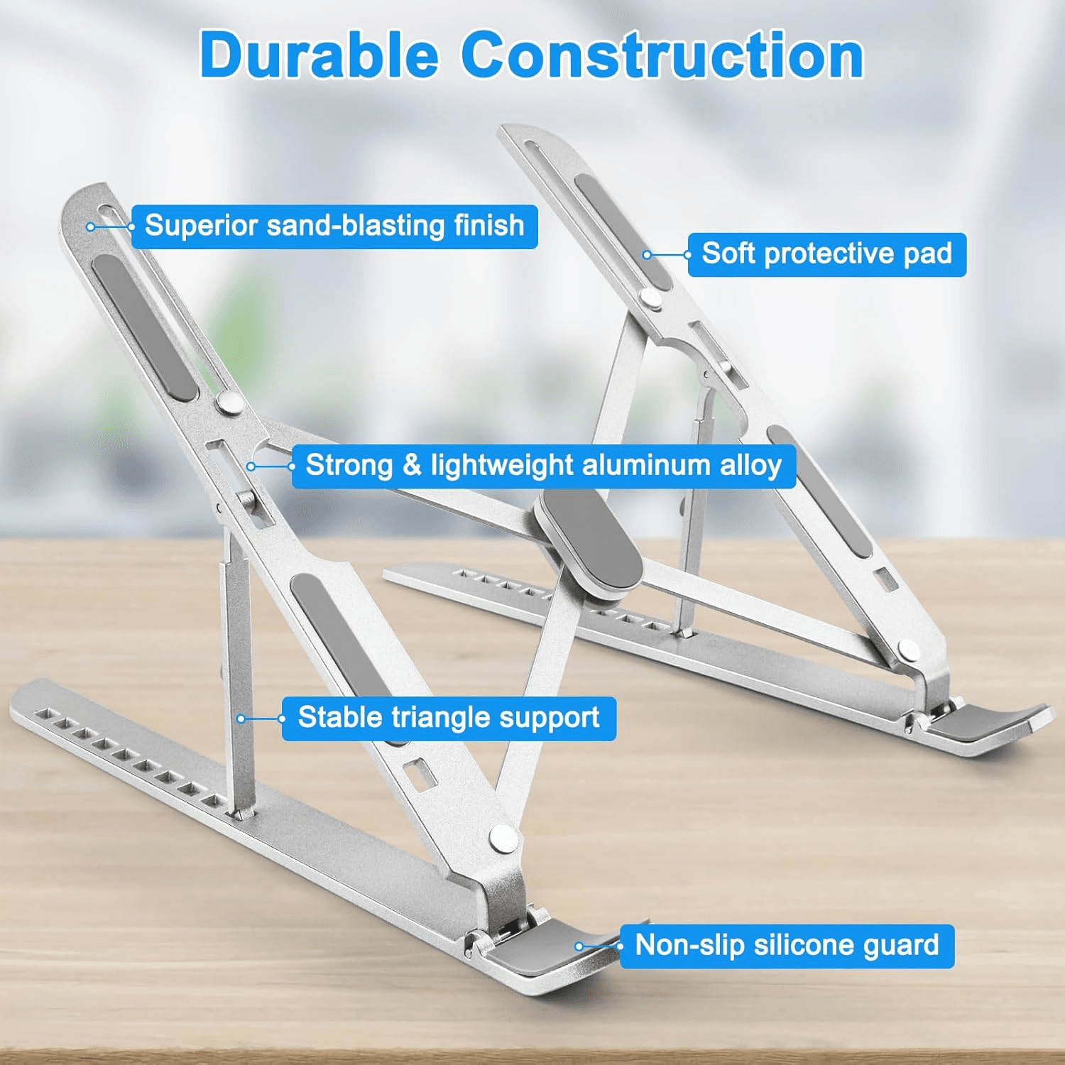 Laptop Stand for Desk Adjustable| Folding Tablet Stand Aluminum Portable Laptop view 2