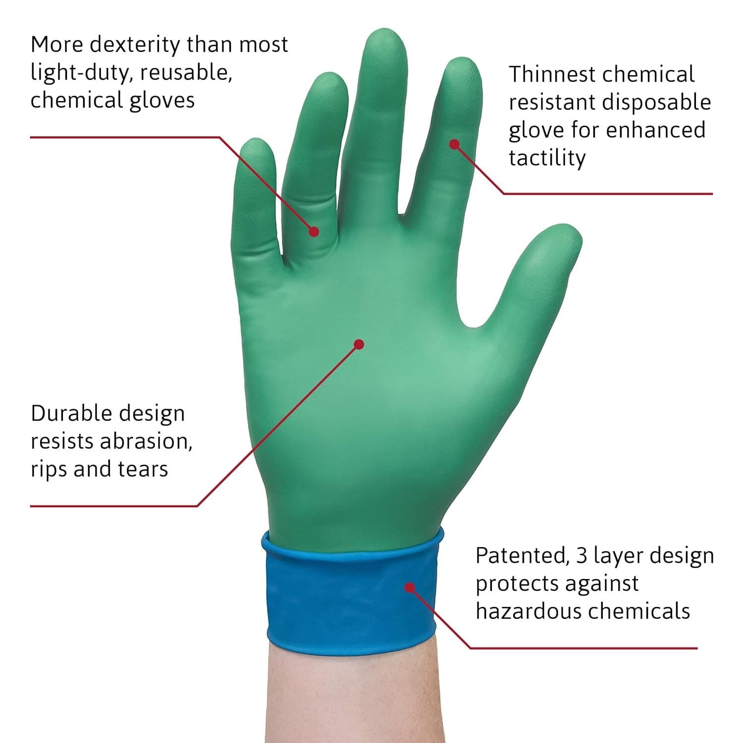 Ansell Microflex 93-260 Disposable Nitrile/Neoprene Gloves| Chemical Resistant, view 2