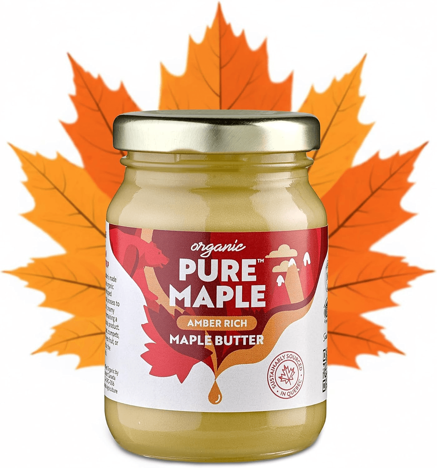 Organic Maple Butter - 160G| 100% Canadian Maple Syrup Spread| Dairy-Free| Vegan