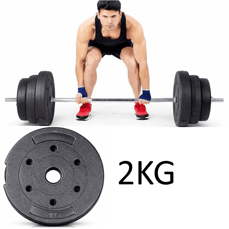Weight Plates 2kg Standard 1\" Vinyl Barbell Dumbbell Lifting Training Discs