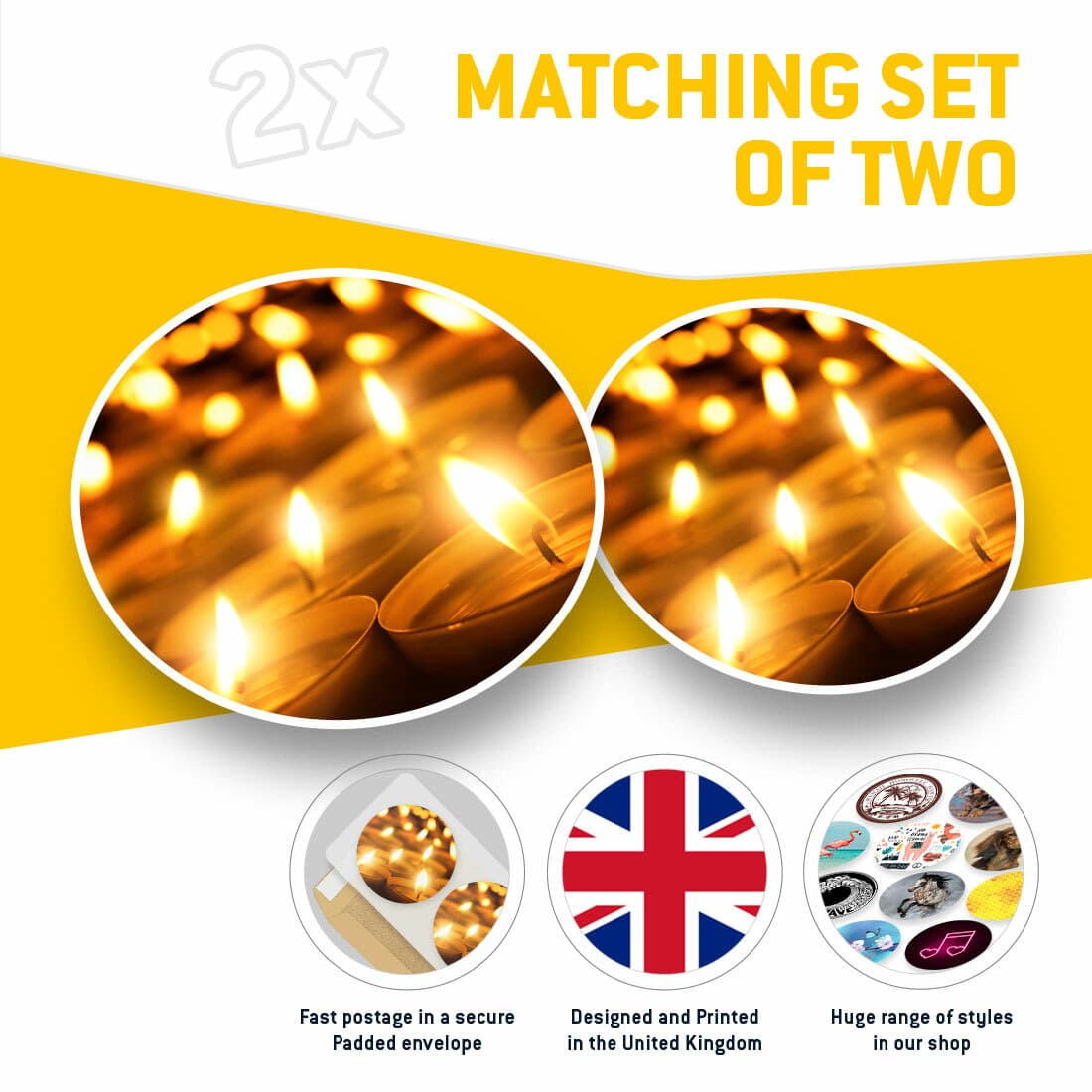 2 x Vinyl Stickers 15cm - Pretty Candle Lights Cool Cool Gift #3752 view 2