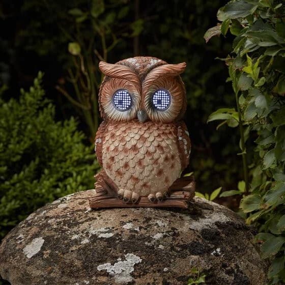 Cute Blinkin' Owl Light Solar Powered Fun Garden Decorative Outdoor Lighting