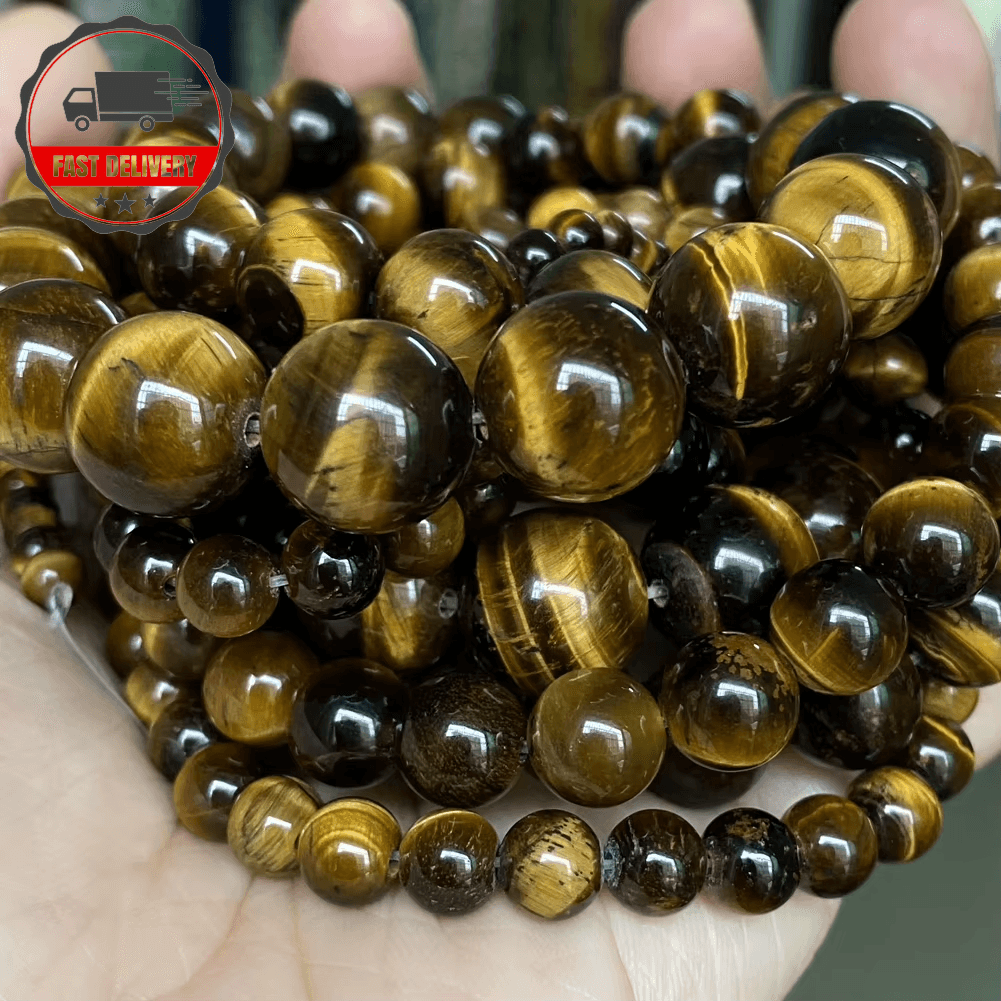 Natural Stone Beads 4 6 8 10Mm Tiger Eye Lava Amazonite Turquoises UK