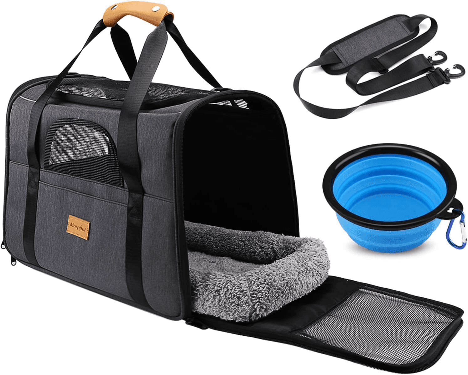 Morpilot Cat Carrier - Airline Approved| Top Opening Portable Dog Bag with Breat