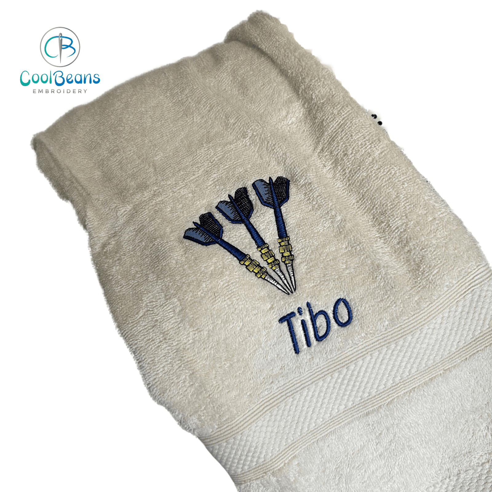 DARTS SPORTS TOWEL - PERSONALISED - FLANNEL / HAND TOWEL / BATH TOWEL - GYM
