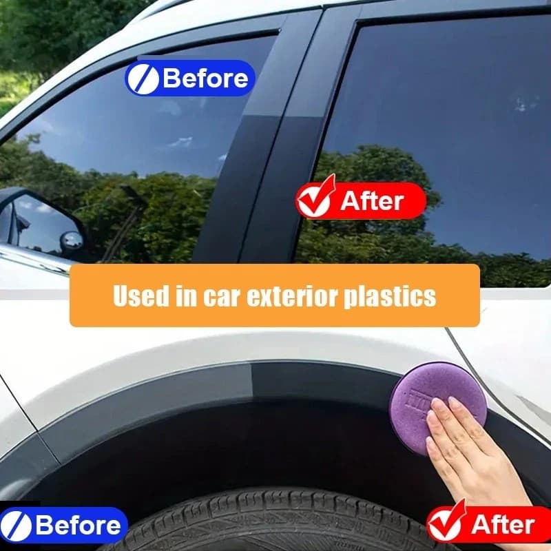 2X Car Plastic Restorer Back To Black Gloss – Revitalize Faded Trim and Leather UK view 2