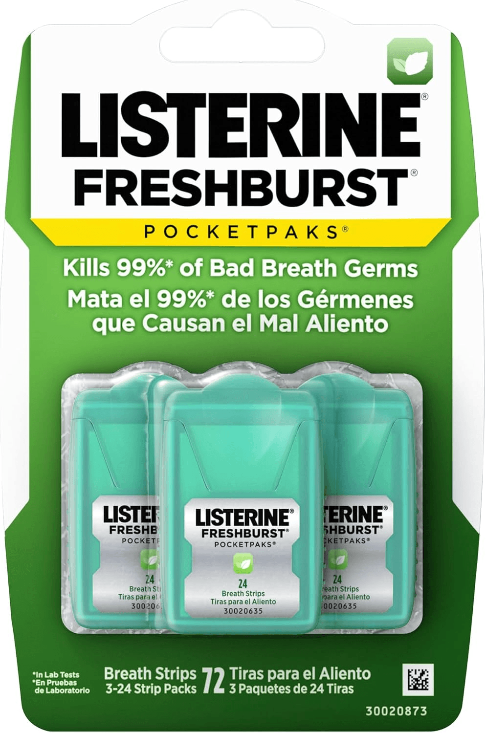 Freshburst Pocketpaks Breath Strips| 72 Count| Minty Flavor| Portable
