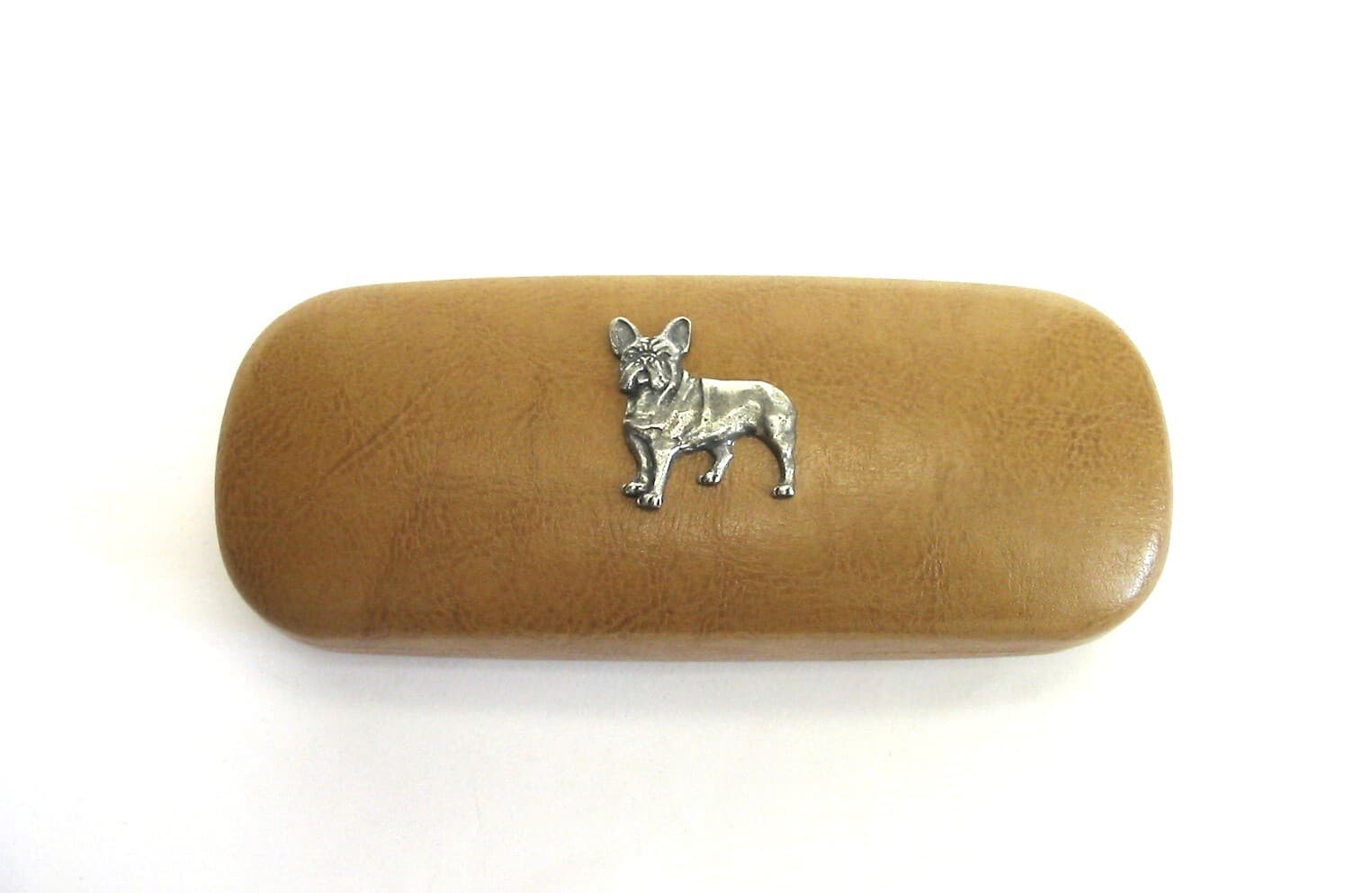French Bulldog on Tan Solid PU Glasses Case French Bulldog Gift Dog Lover Gift