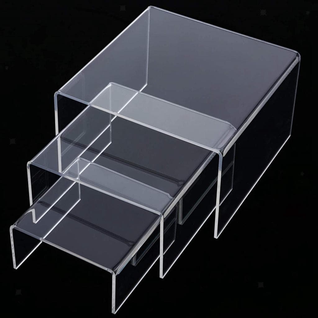 Clear Acrylic Risers 3 4 5 \"Stand Set Jewelry Collectors Showcase Displays