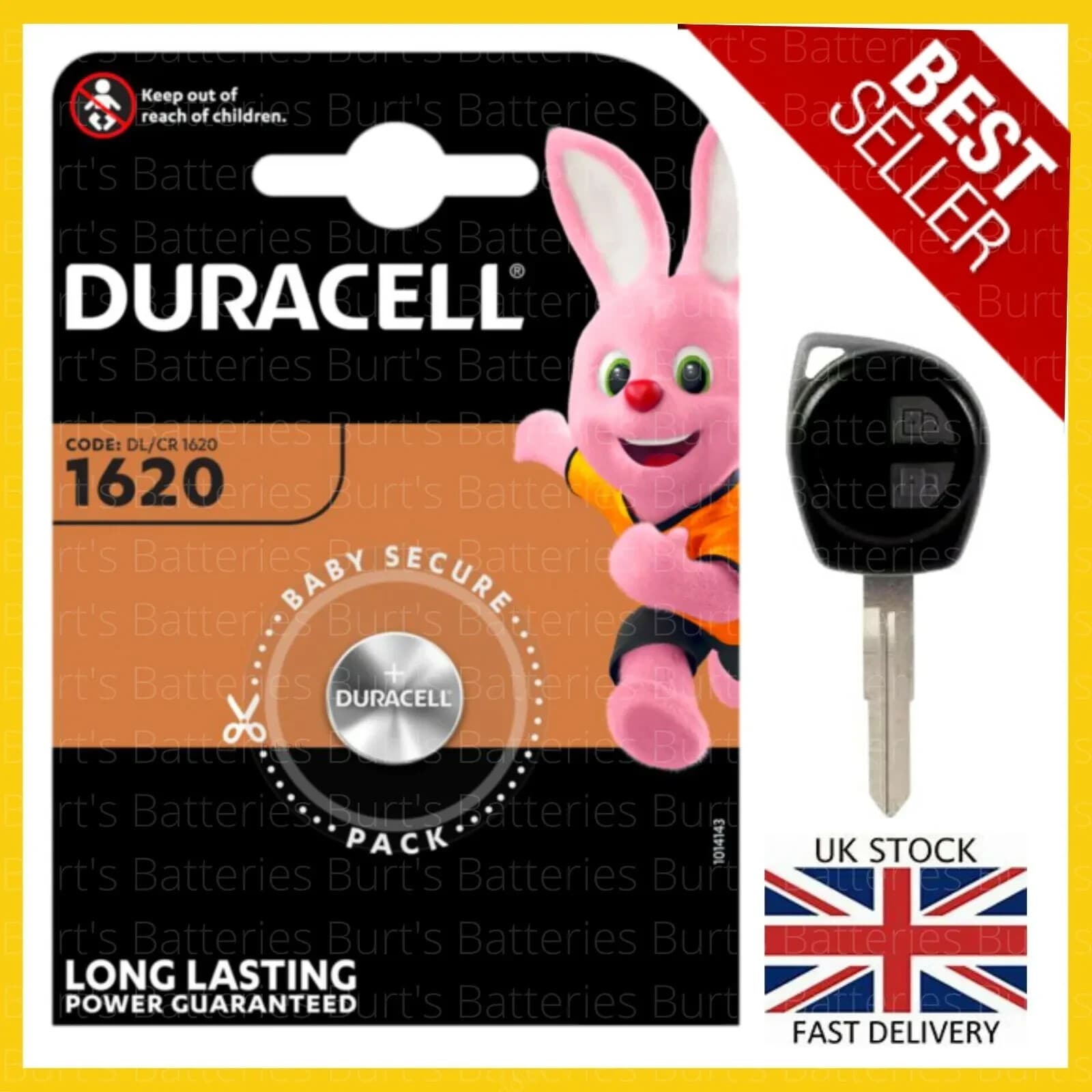 Car Key Fob Battery For Suzuki Remote SX4 Vitara  Agila Swift  Alto  1x CR1620