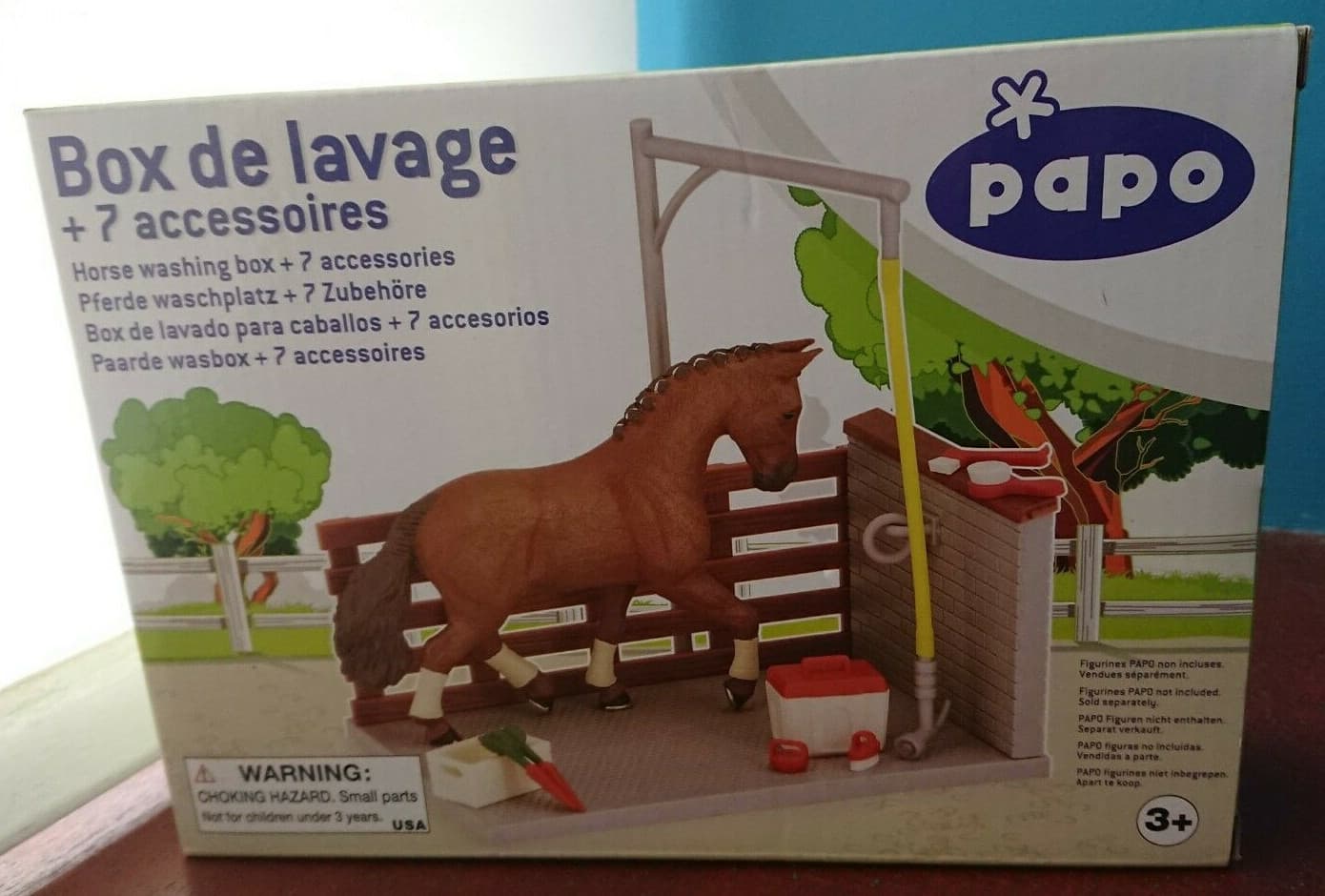 Papo 60116 Horse washing box toy horse accessories wash box horses shower horses