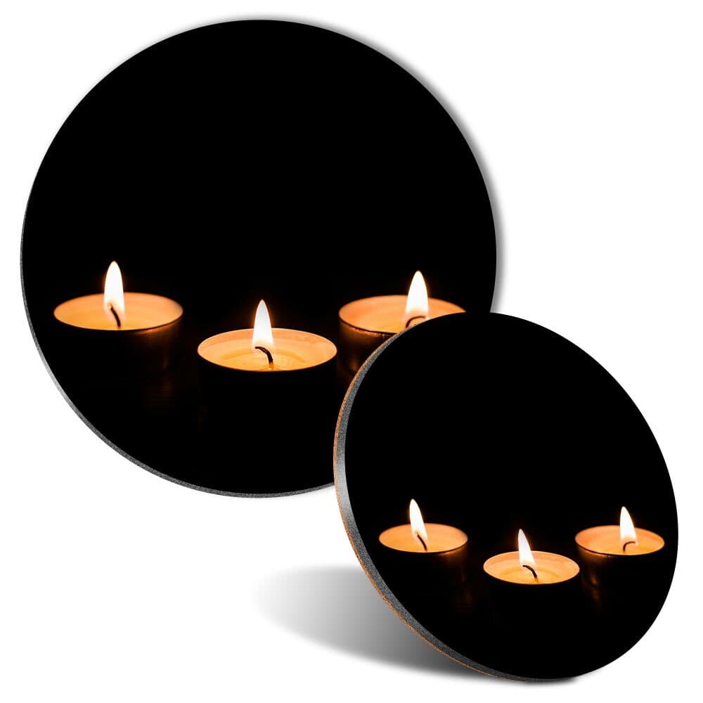Mouse Mat and Coaster Set Tealight Candle Memorial Remembrance #52244