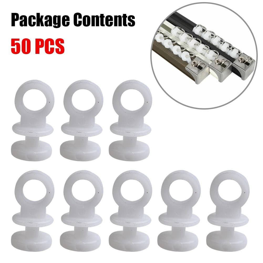 Newest Tools Curtain Track Gliders Runners Strong Sturdy Track Hooks White