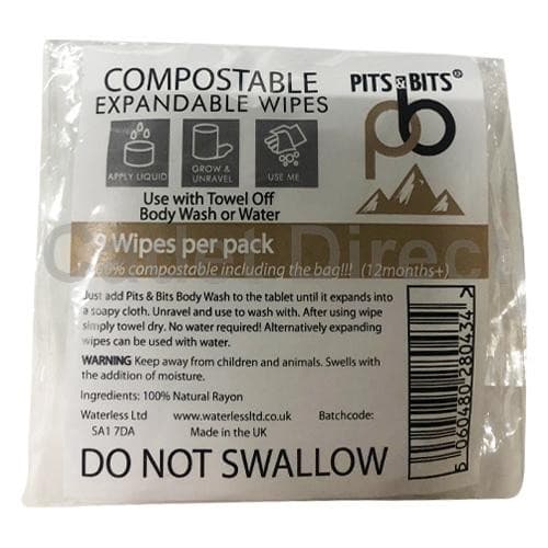 Pits and Bits Rinse-Free Expandable Military Wipes