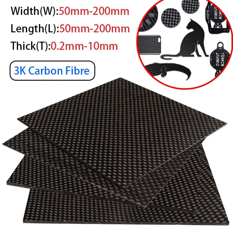 Carbon Fiber Plate Sheet 50mm-200mm Lightweight High-hardness DIY Materials
