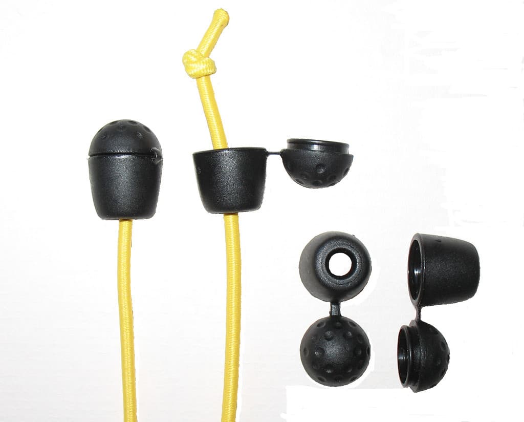 Cord Ends| Golf Ball Style for 3-5mm elastic shock / bungee cord| black