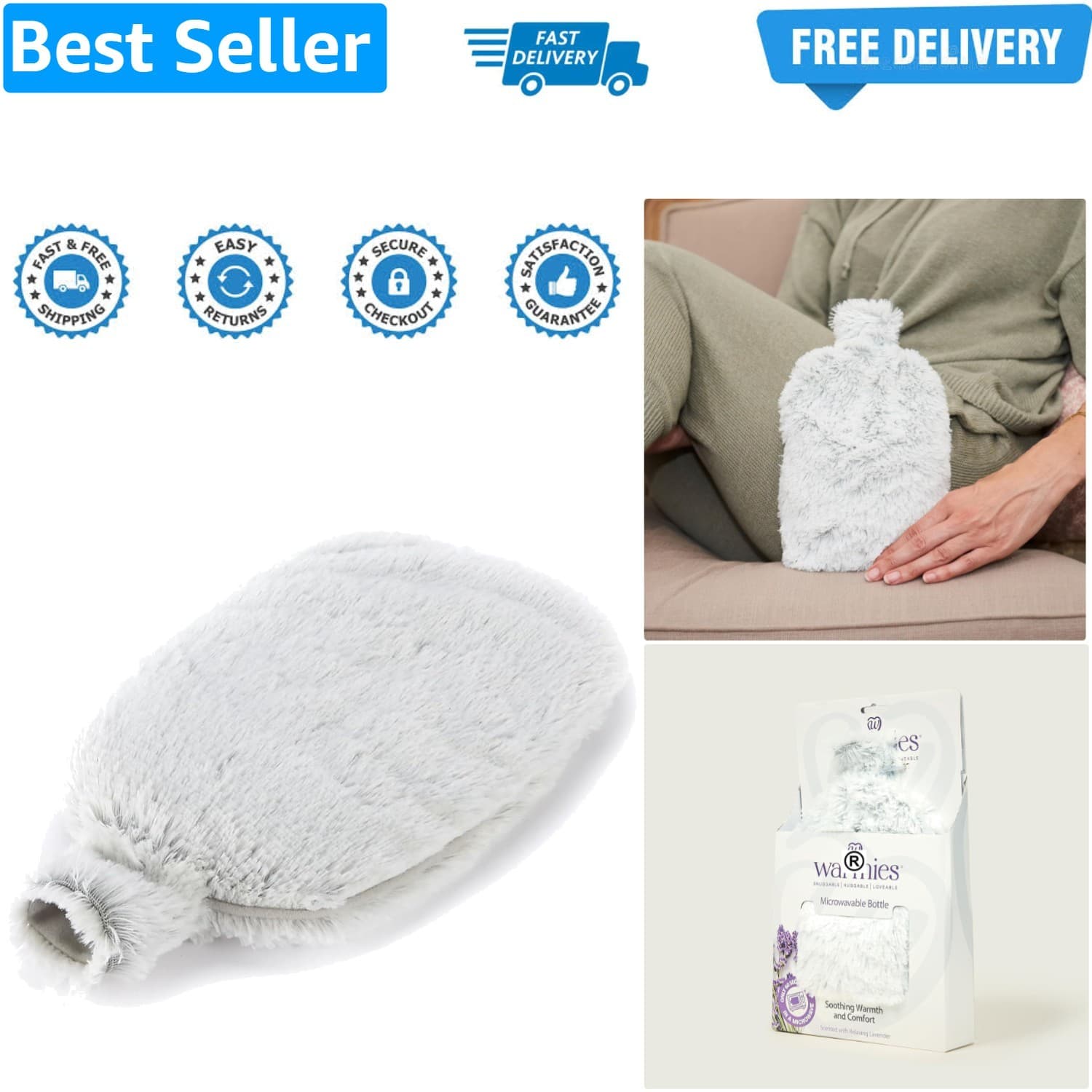 Warmies Microwaveable Bottle | Heatable| Warm and Comfy - Better Than Hot Water...