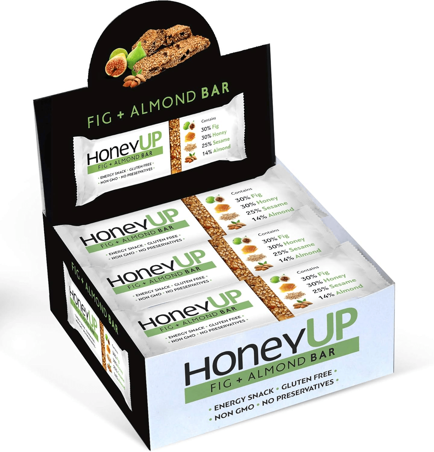 Fig and Almond Bar| Display Box 12 Bars X 40G (Total: 480G)