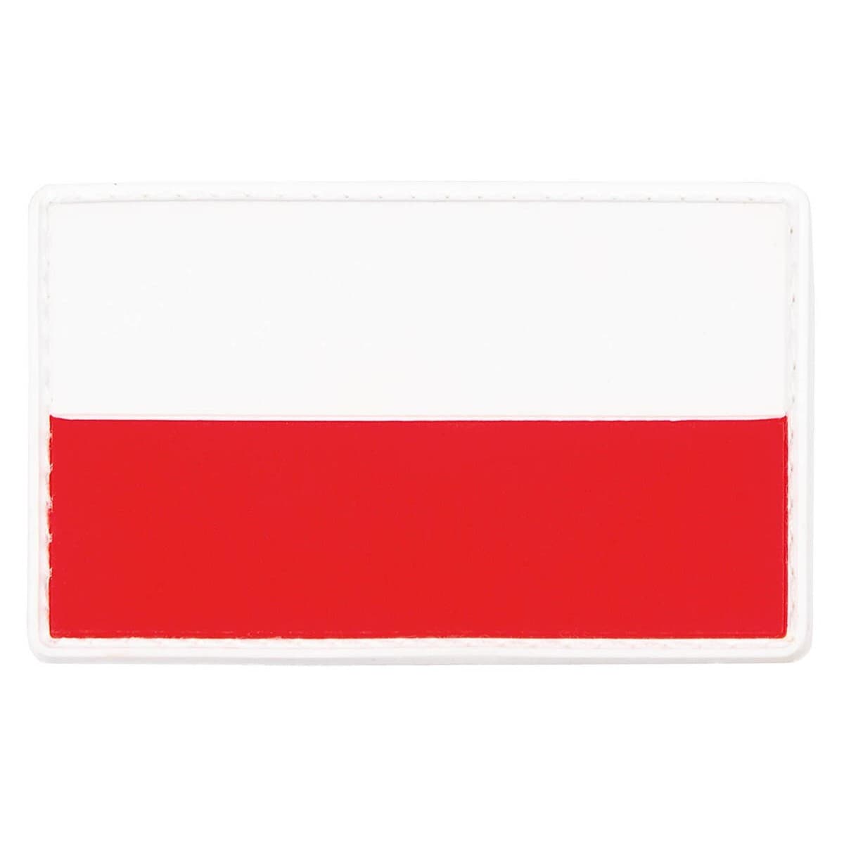 MFH Polish Flag Rubber Patch 8 x 5 cm Hook and Loop Red White Airsoft