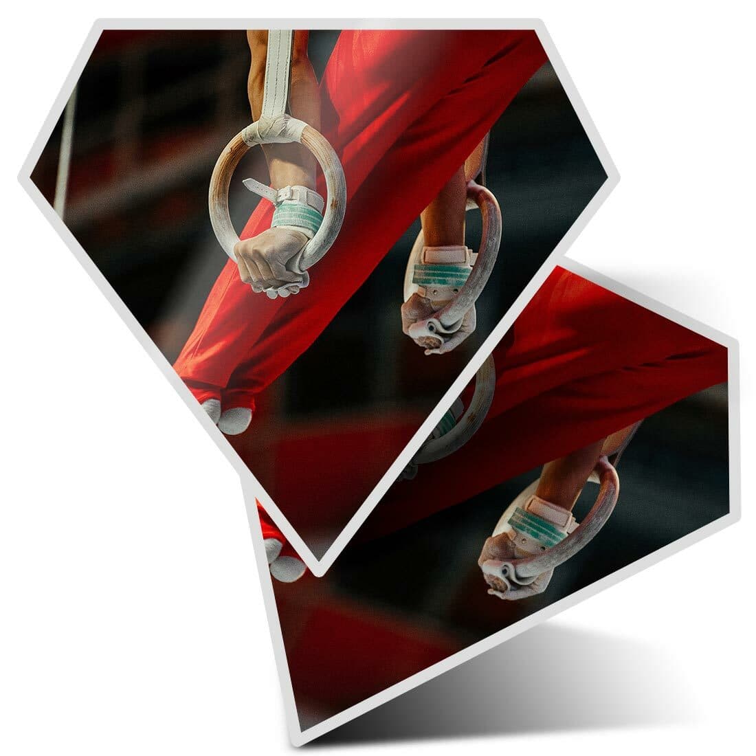 2 x Diamond Stickers 7.5 cm - Gymnastics Steady Rings Olympics  #21666