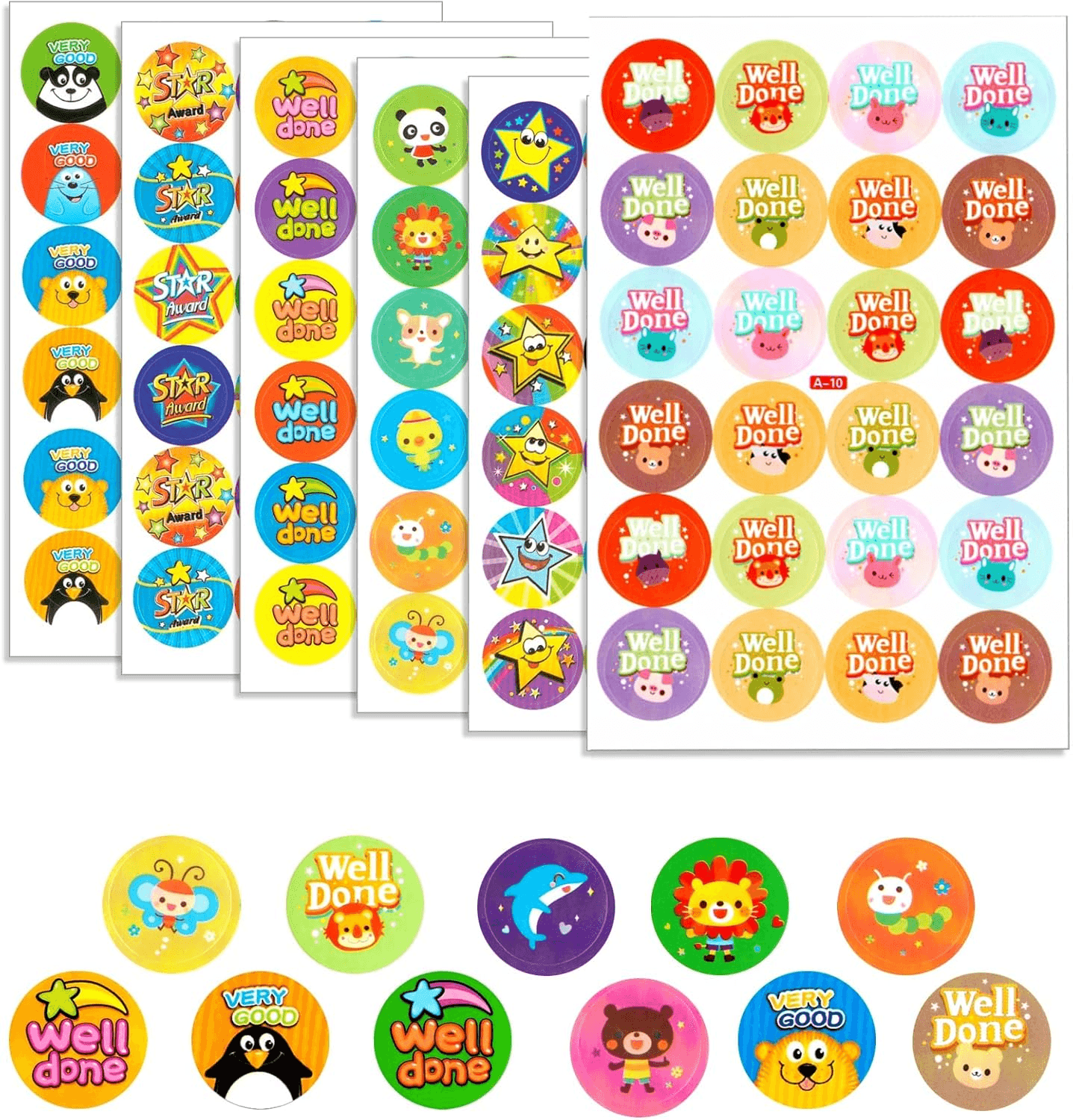 ASTARON 1440 Pcs Reward Stickers for Kids Motivational Praise Teachers Stickers
