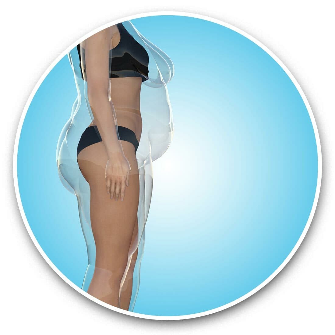 2 x Vinyl Stickers 20cm  - Body Ideal Health Obesity Weight Loss  #44413