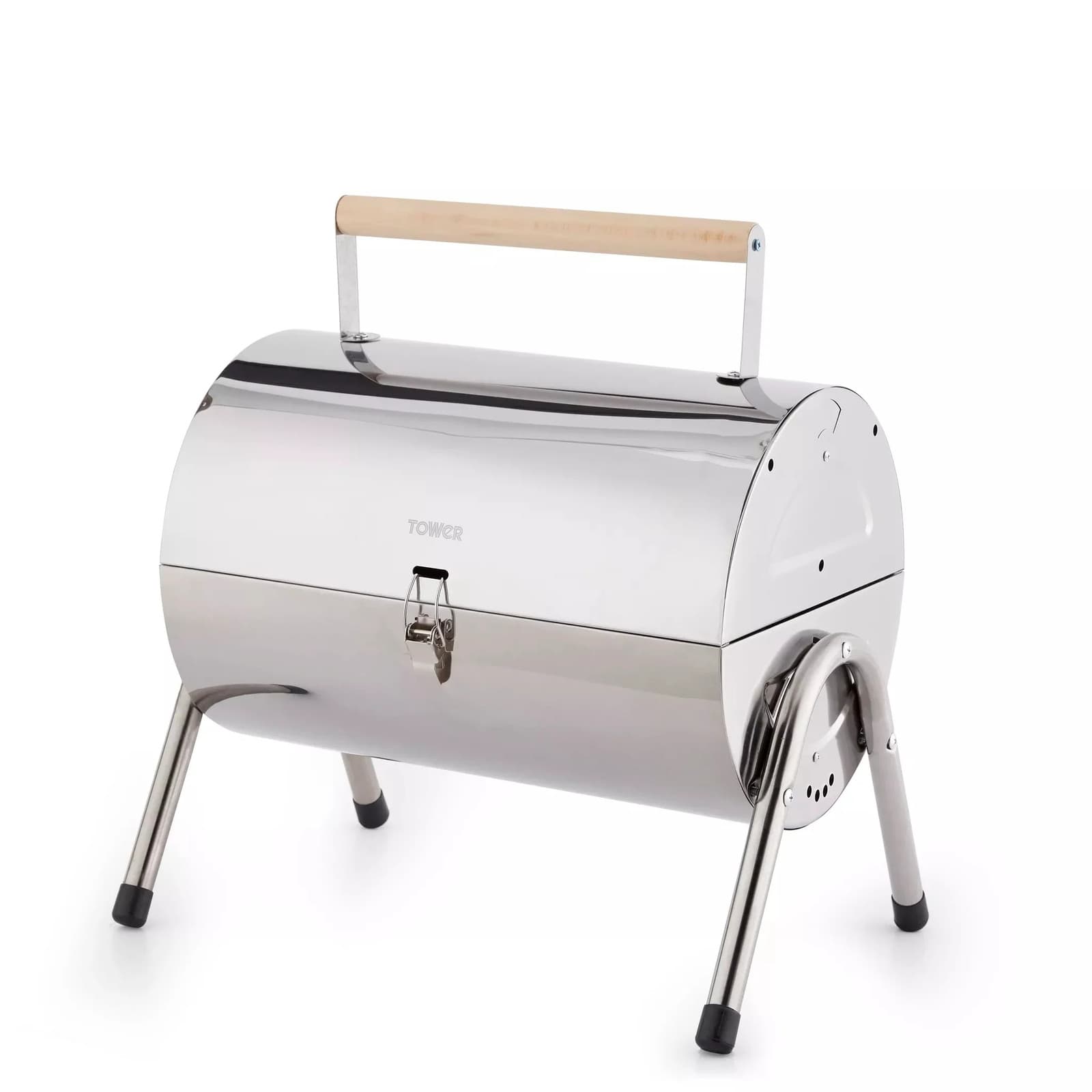 Tower Portable Barrel Grill Charcoal BBQ Stainless Steel