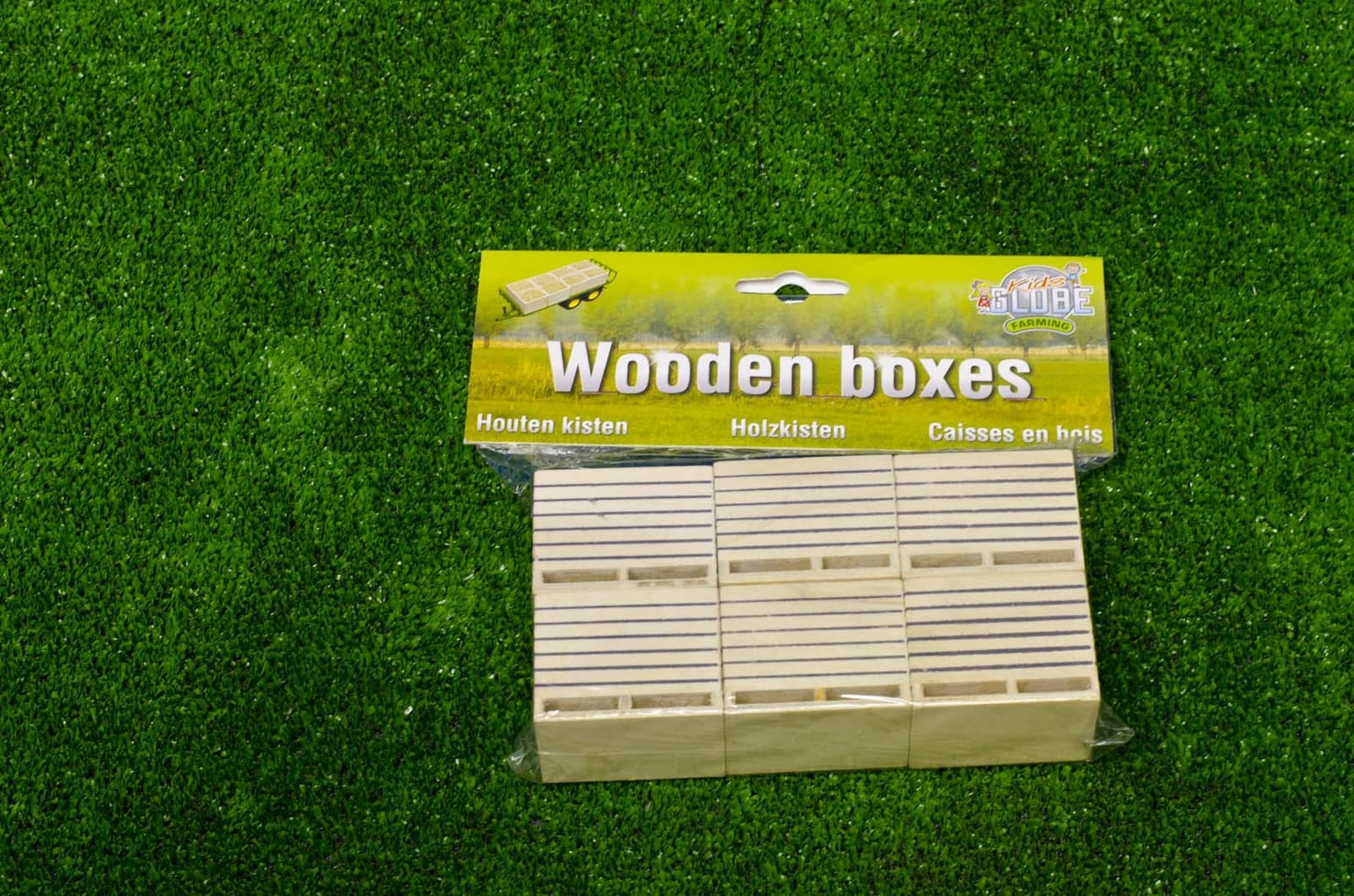 Kids Globe Farming - 6pc Wooden Potato Boxes Spud Crate - Farm Model 1:32 Scale