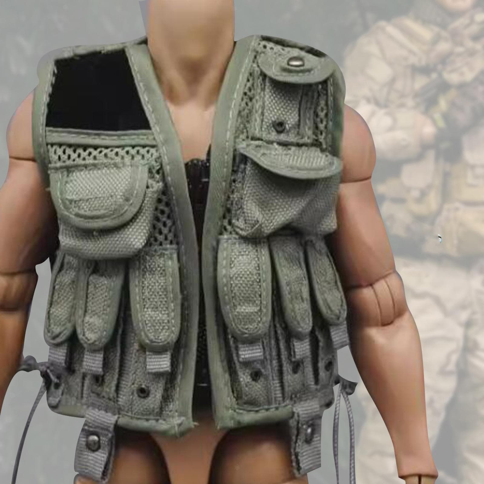 1:6 Scale Jungle Vest Classic Handmade Stylish Outdoor Vest Protective for 12''