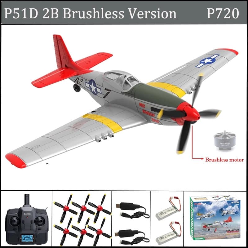 RC Plane 5CH 3D/6G Fixed-Wing RC Airplane 2.4Ghz P51D Mustang RTF for Adults Beg