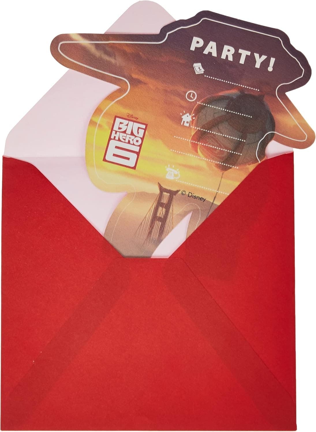 Disney: Big Hero 6 - 6 Inviti Con Busta T-Shirt NEW view 2
