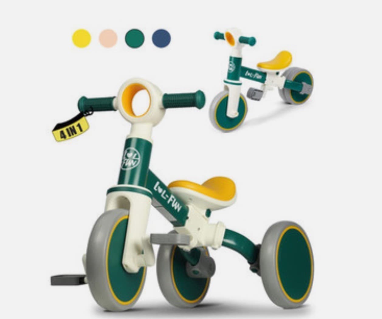 LOL-FUN Toddler Balance Bike for 1 2 Years Old| 4 in 1 Baby Bicycle for 1 to 4 3