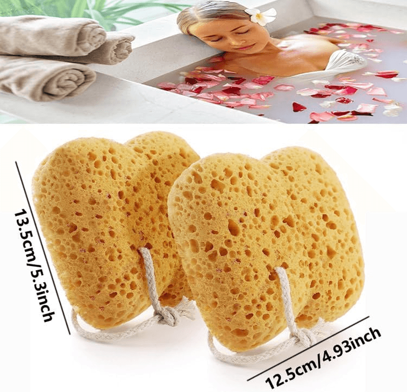2Pcs Sponges Bath| Bath Sponges for Adults| Large Size Natural Sponge| Foam Loof view 2