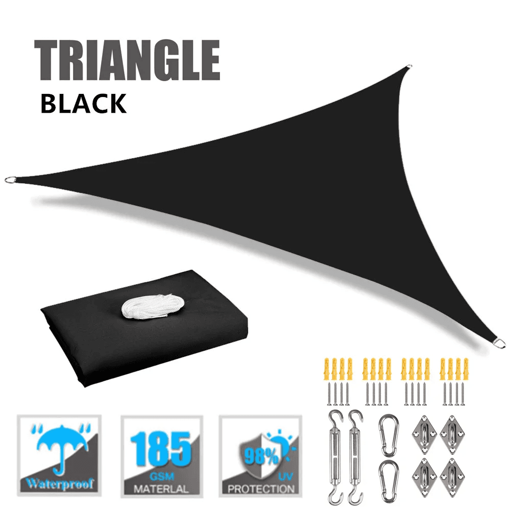 Waterproof Triangle Sun Shade Sail Canopy 98%UV Block Sun Shelters UK