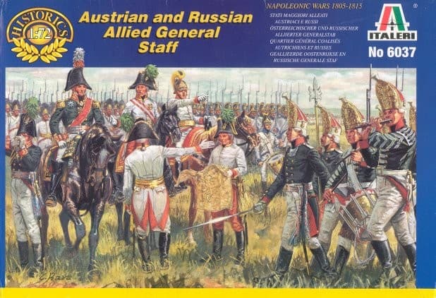 Italeri 1/72 Napoleonic Austrian and Russian Allied General Staff # 6037 - Pl...