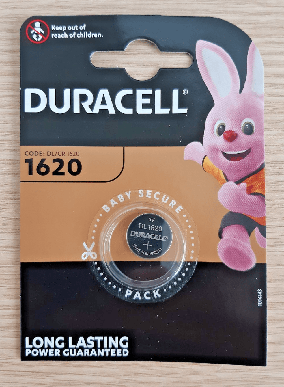 Duracell CR1620 DL1620 1620 3V Lithium Coin Cell Batteries Pack of 1