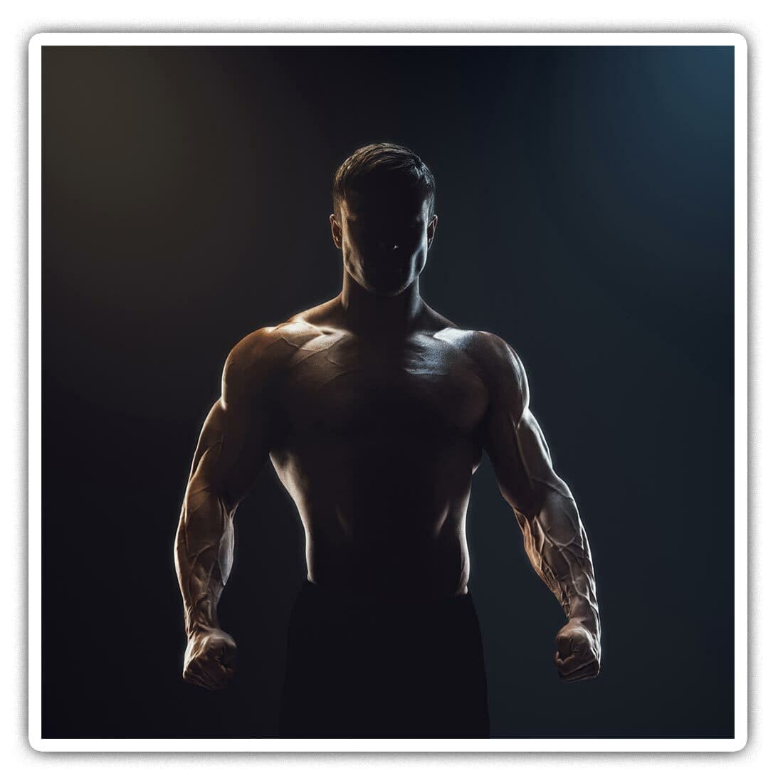 2 x Square Stickers 7.5 cm - Fitness Fighter Boxing Man Gym  Cool Gift #21532