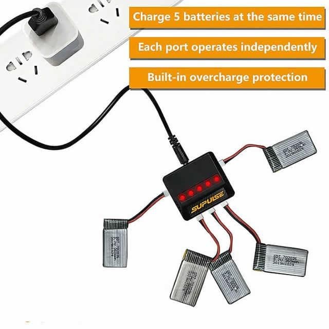 Volantex Supulse 5-In-1 USB 1S 3.7v Micro 5-Port LiPo Battery Charger EXAC00048 view 2