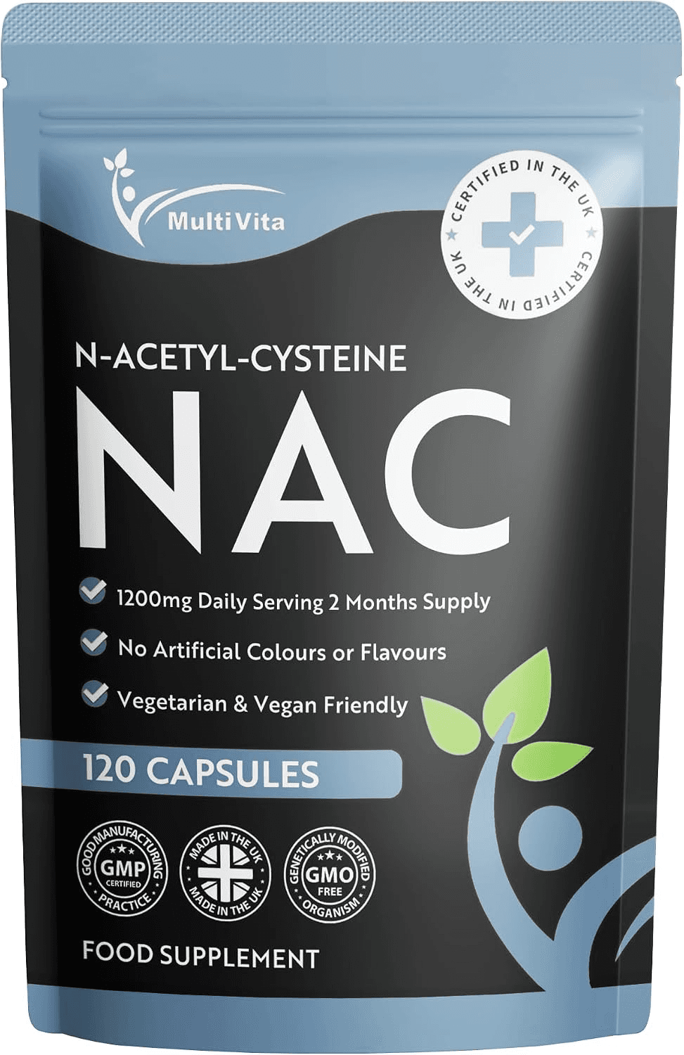NAC Supplement 1200Mg Daily Serving– 120 Vegan Capsules| 2-Month Supply – High S