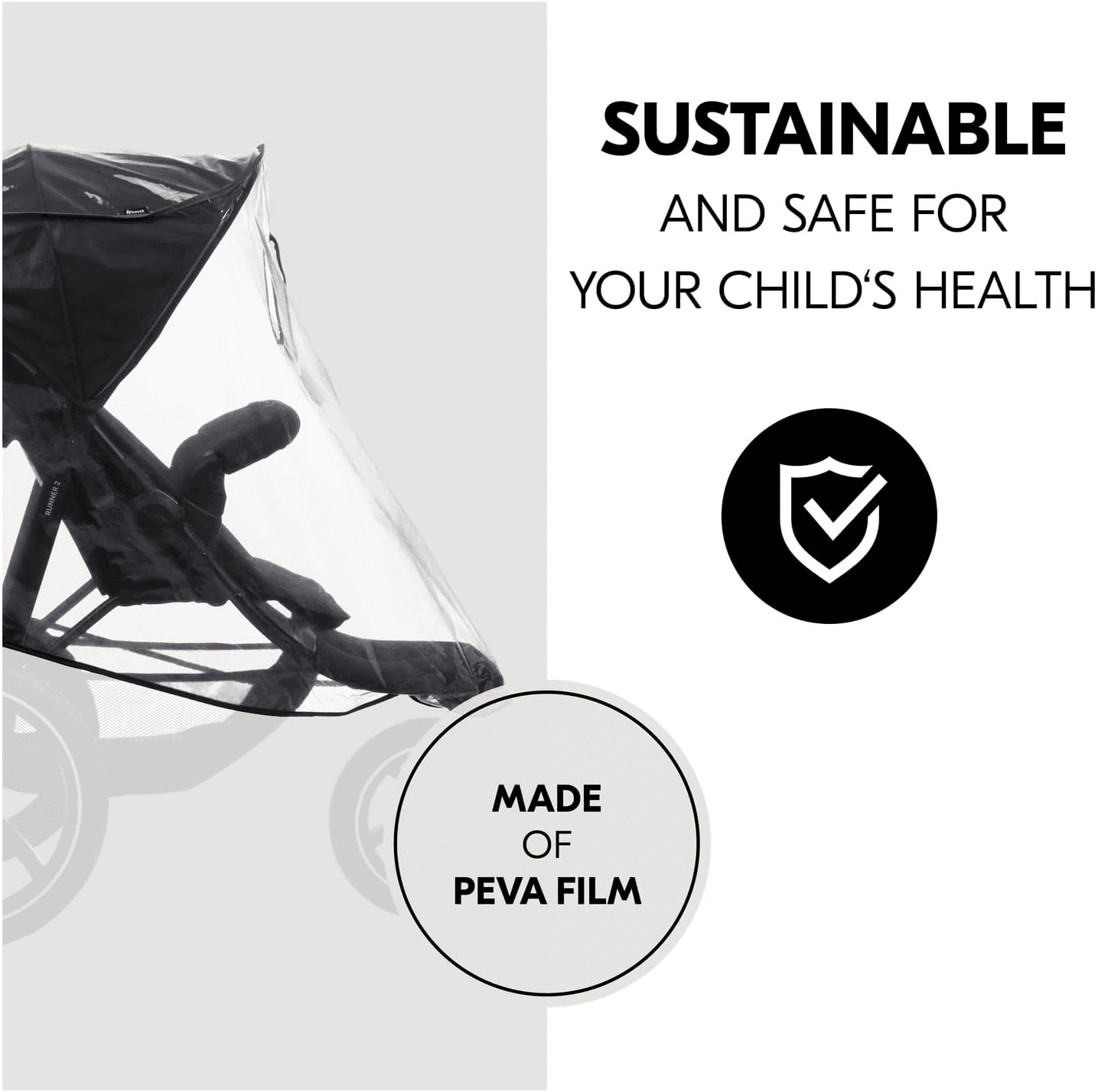 Universal 3 Wheel Raincover| Transparent - Fits 3 Wheeled Stollers| Pushchairs,
