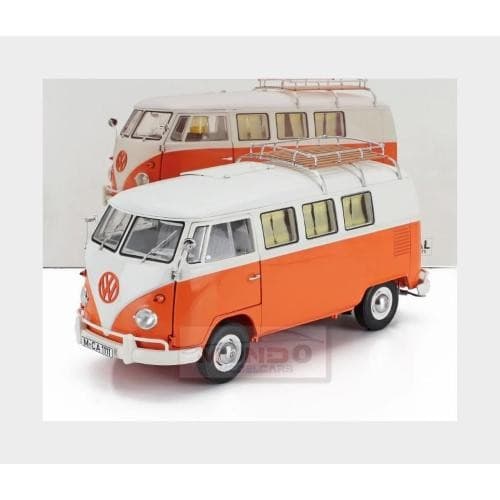 1:18 SCHUCO Volkswagen T1 Camping Bus 1959 Orange White 450060600 Model view 2