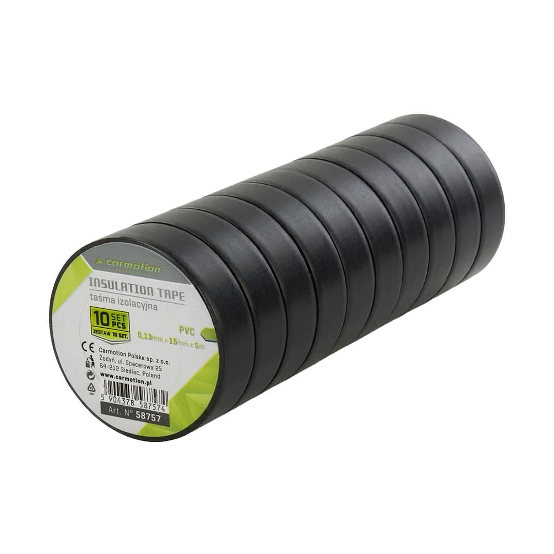 Black PVC Insulation Tape 15mm x 5m| 10 pcs